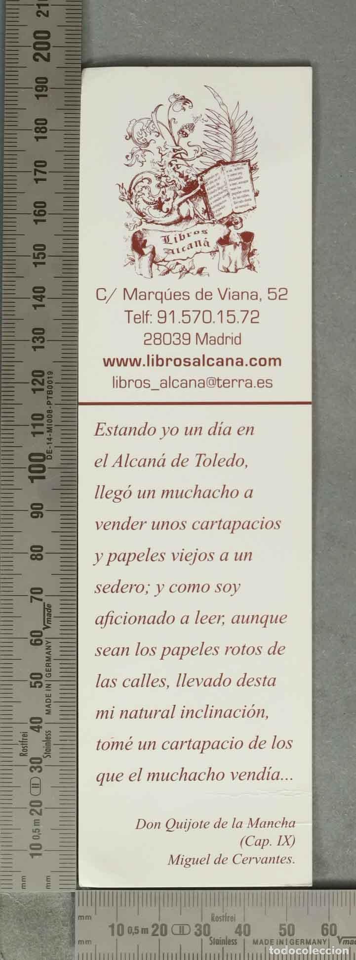 Collectionnisme Marque-pages: MARCAPAGINAS. Don Quijote de la Mancha (Cap. IX) - Miguel de Cervantes - Libros Alcan&aacute;