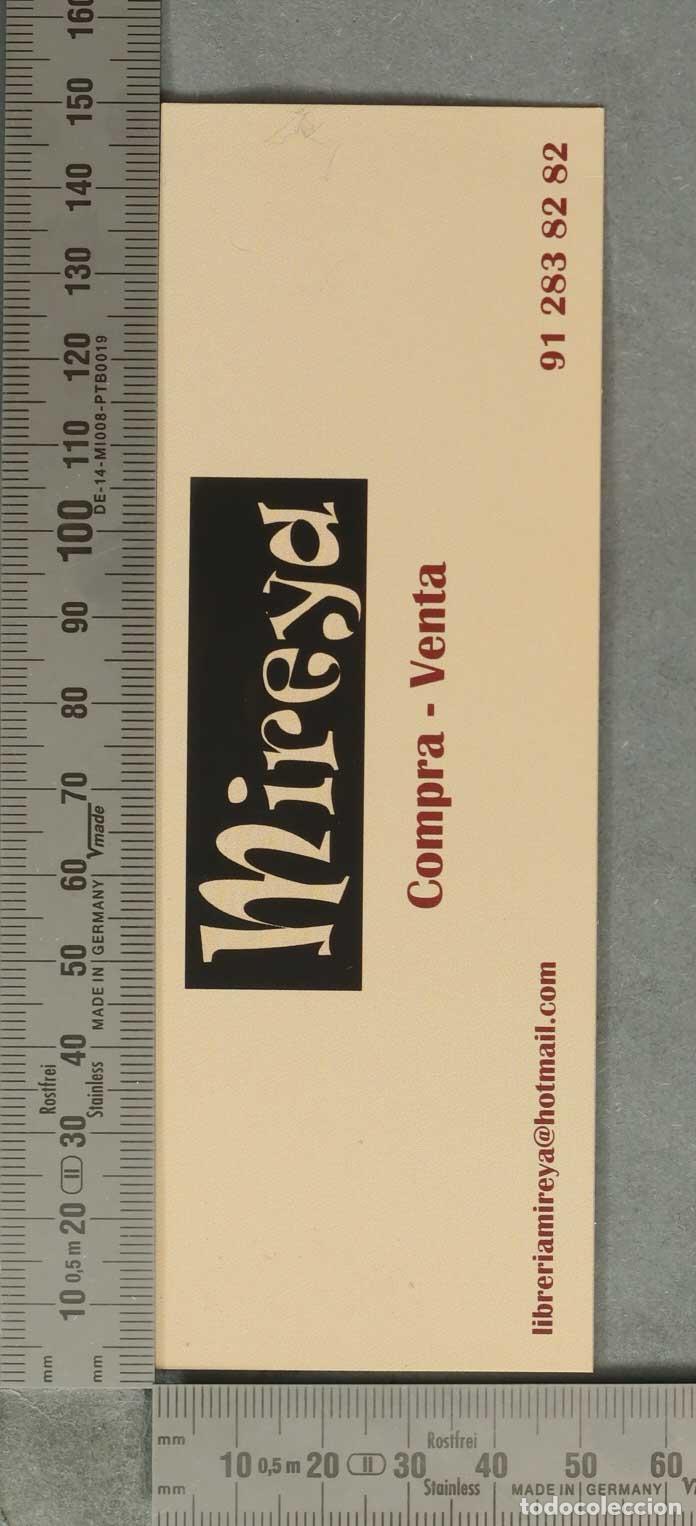 Sammeln von Lesezeichen: MARCAPAGINAS. Tarjeta de visita Librer&iacute;a Mireya - Compra - Venta