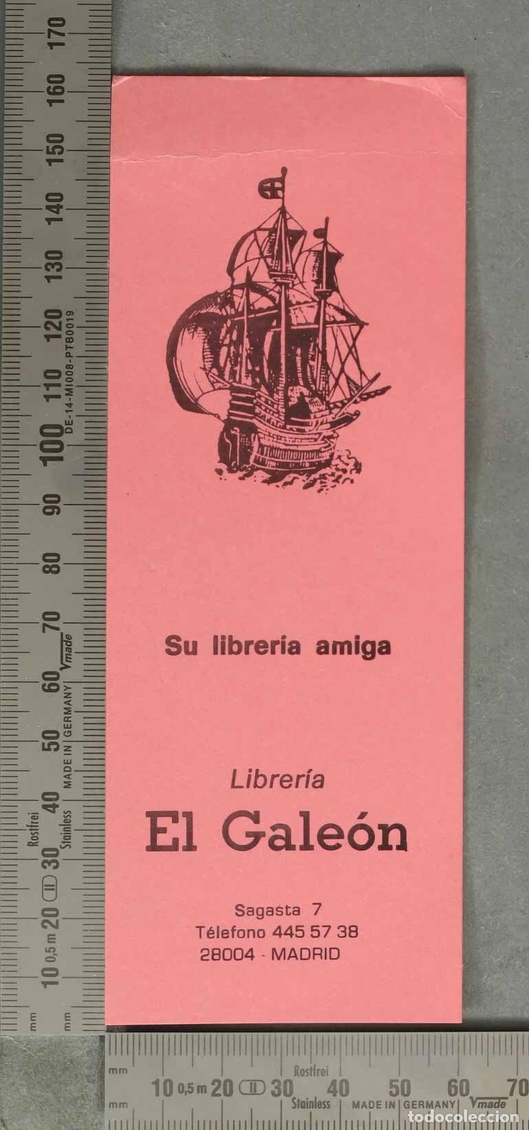 Collectables Bookmark: MARCAPAGINAS. Marcap&aacute;ginas publicitario de la Librer&iacute;a El Gale&oacute;n de Madrid - Dibujo de barco gale&oacute;n