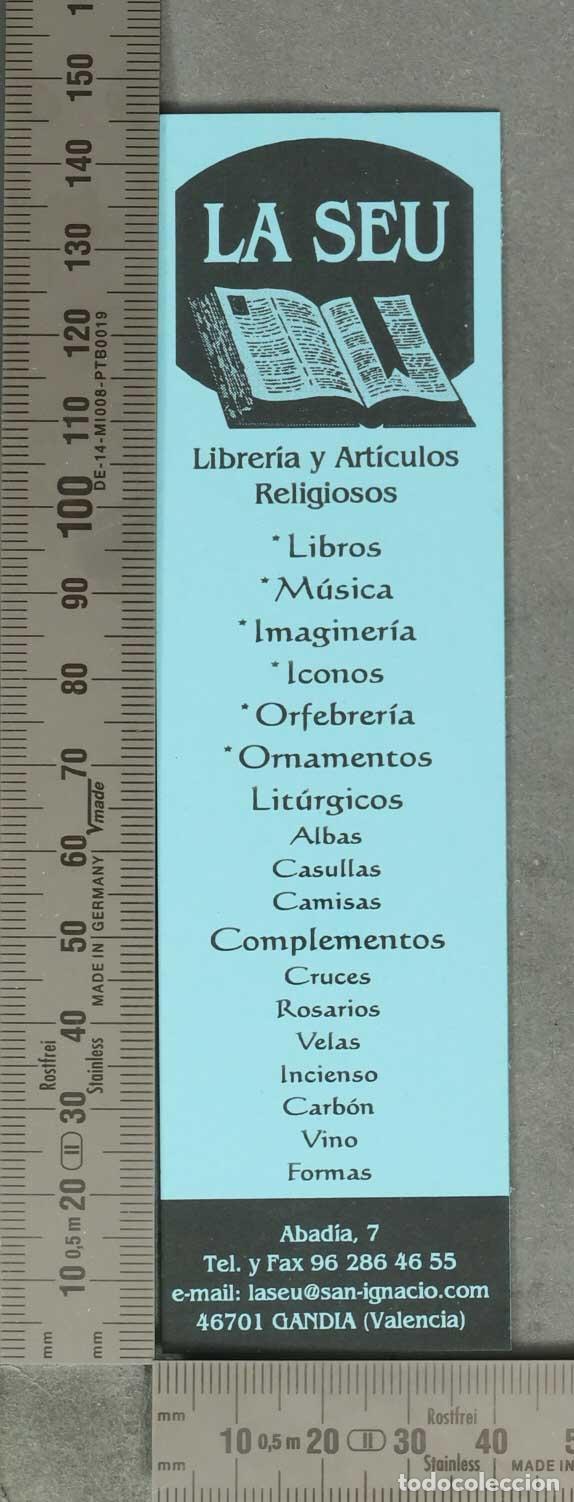 Coleccionismo Marcap&aacute;ginas: MARCAPAGINAS. Marcap&aacute;ginas publicitario Librer&iacute;a y Art&iacute;culos Religiosos La Seu - Abad&iacute;a, 7 Gand&iacute;a V