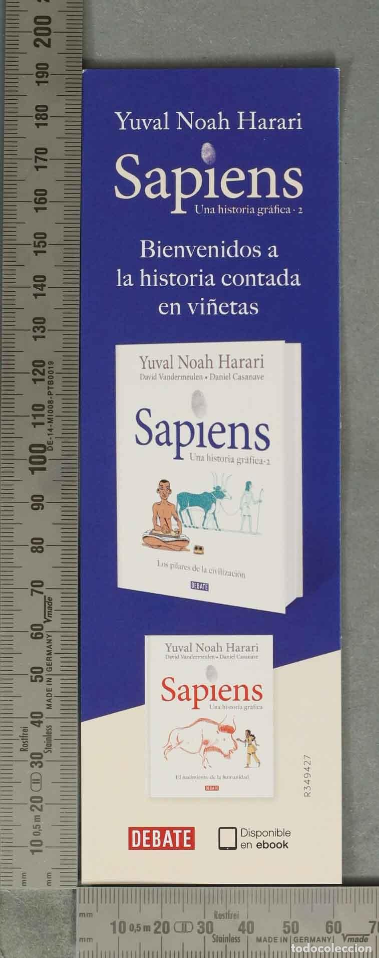 Coleccionismo Marcap&aacute;ginas: MARCAPAGINAS. Sapiens. Una historia gr&aacute;fica - Yuval Noah Harari - Editorial Debate
