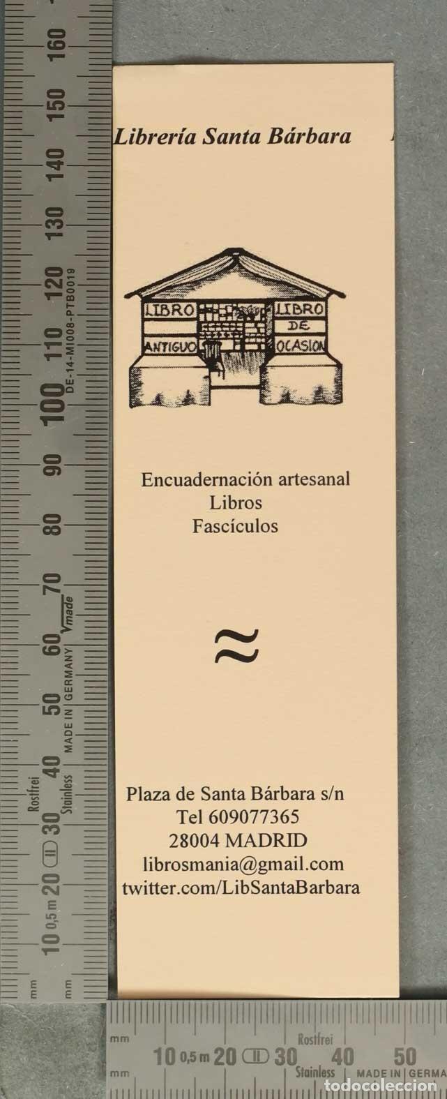 Coleccionismo Marcap&aacute;ginas: MARCAPAGINAS. Librer&iacute;a Santa B&aacute;rbara - Encuadernaci&oacute;n artesanal Libros Fasc&iacute;culos