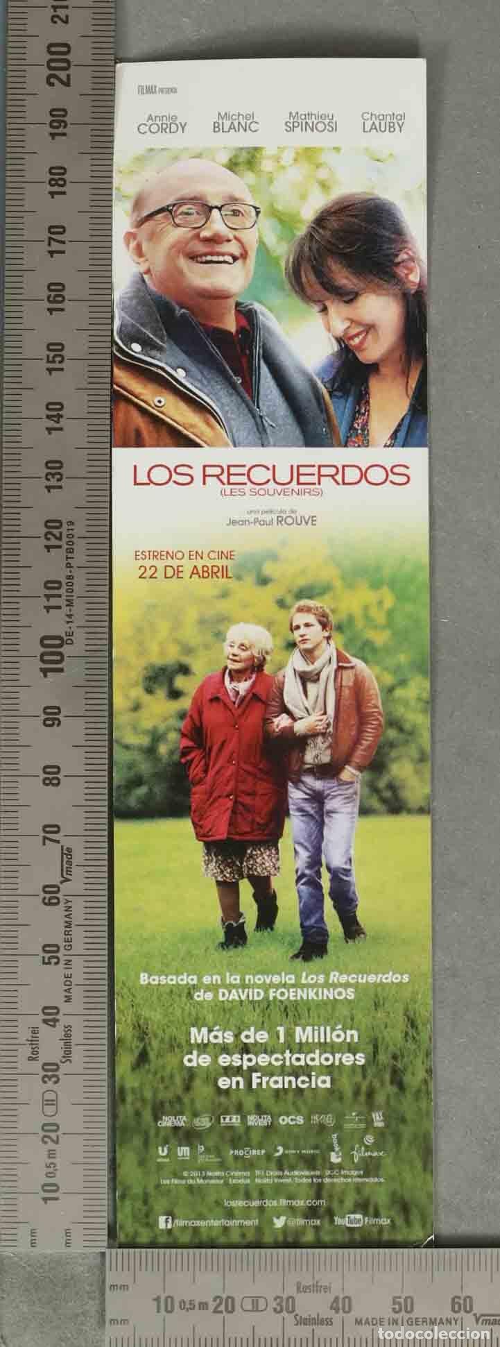 Coleccionismo Marcap&aacute;ginas: MARCAPAGINAS. Los recuerdos - Jean-Paul Rouve, Annie Cordy, Michel Blanc, Mathieu Spinosi, Chantal