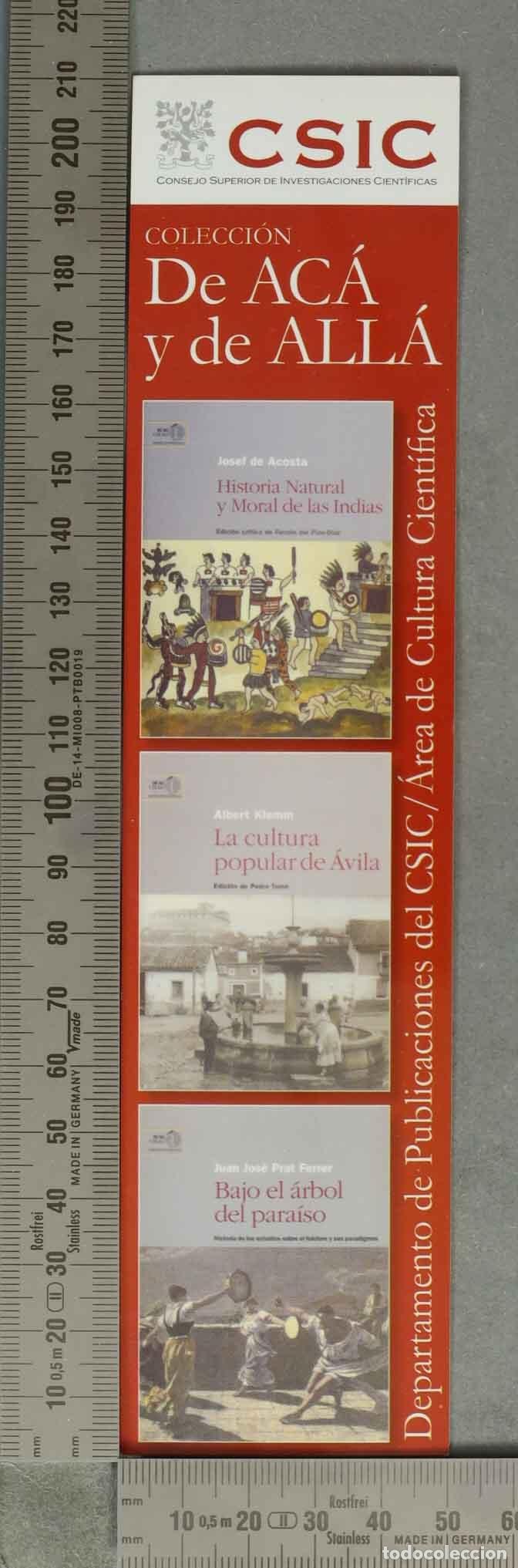 Coleccionismo Marcap&aacute;ginas: MARCAPAGINAS. Colecci&oacute;n De Ac&aacute; y de All&aacute; - Editorial CSIC