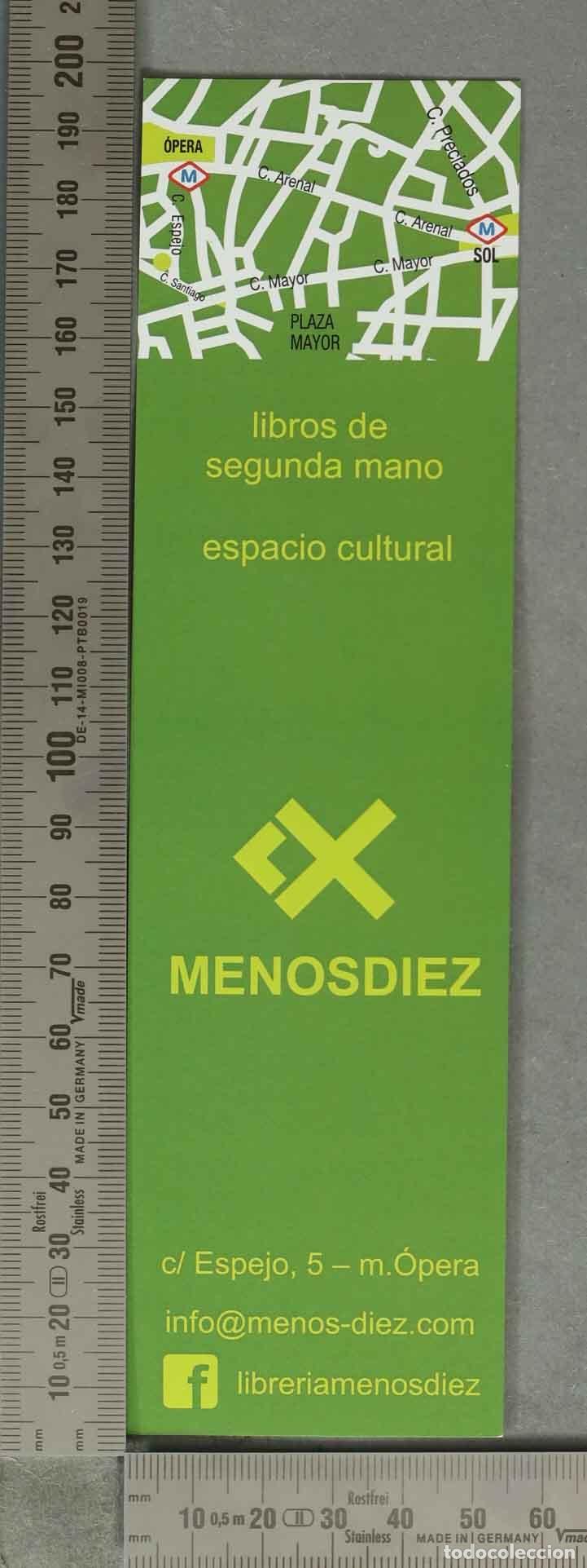 Coleccionismo Marcap&aacute;ginas: MARCAPAGINAS. Menosdiez - Libros de segunda mano - Espacio cultural