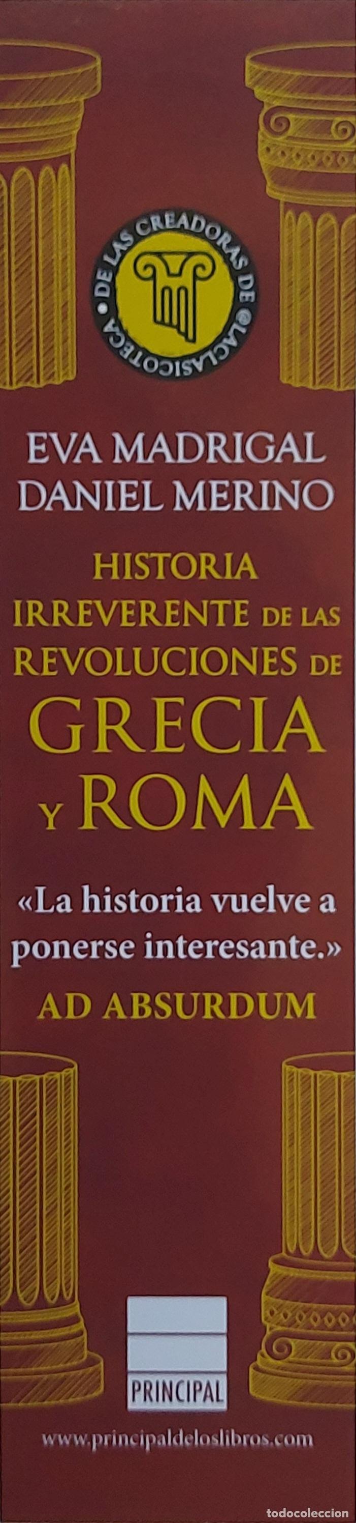Collectables Bookmark: MARCAP&Aacute;GINAS - PRINCIPAL DE LOS LIBROS -HISTORIA IRRELEVANTE DE LAS REVOLUCIONES DE GRECIA Y ROMA