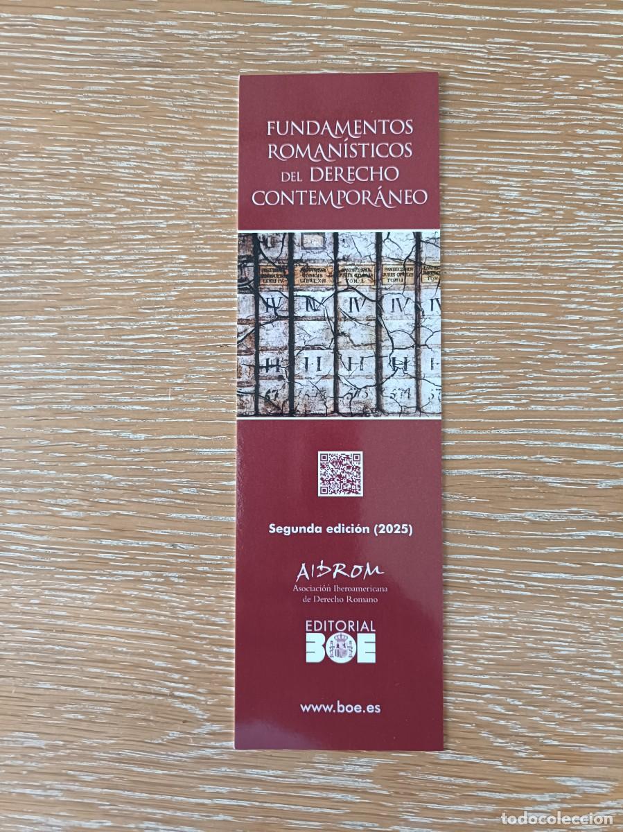 Coleccionismo Marcap&aacute;ginas: MARCAP&Aacute;GINAS - EDITORIAL BOE BOLET&Iacute;N OFICIAL DEL ESTADO - FUNDAMENTOS ROMAN&Iacute;STICOS DERECECHO