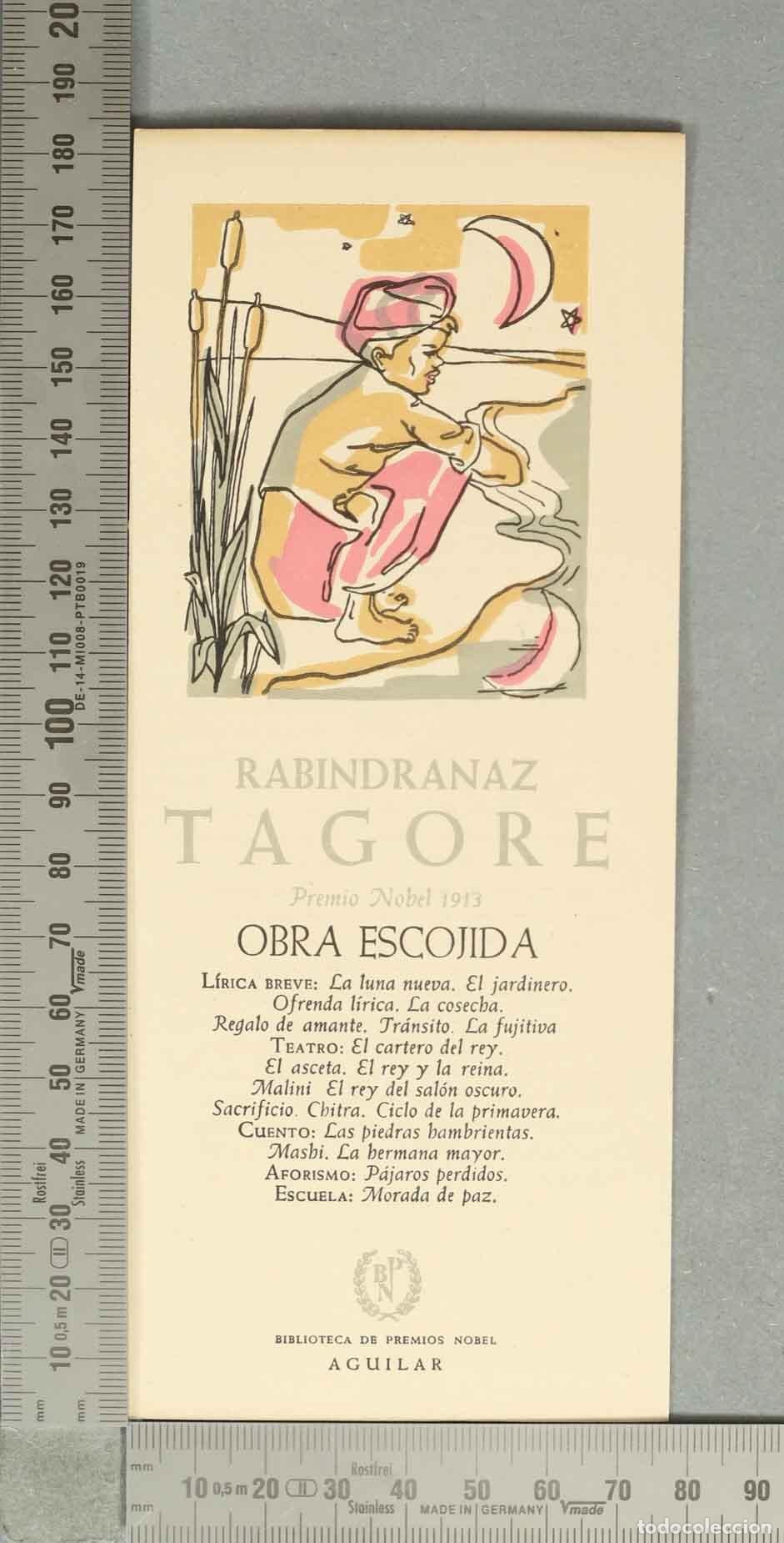 Colecionismo Marcadores de p&aacute;gina: MARCAPAGINAS. Obra Escogida - Rabindranath Tagore - Aguilar