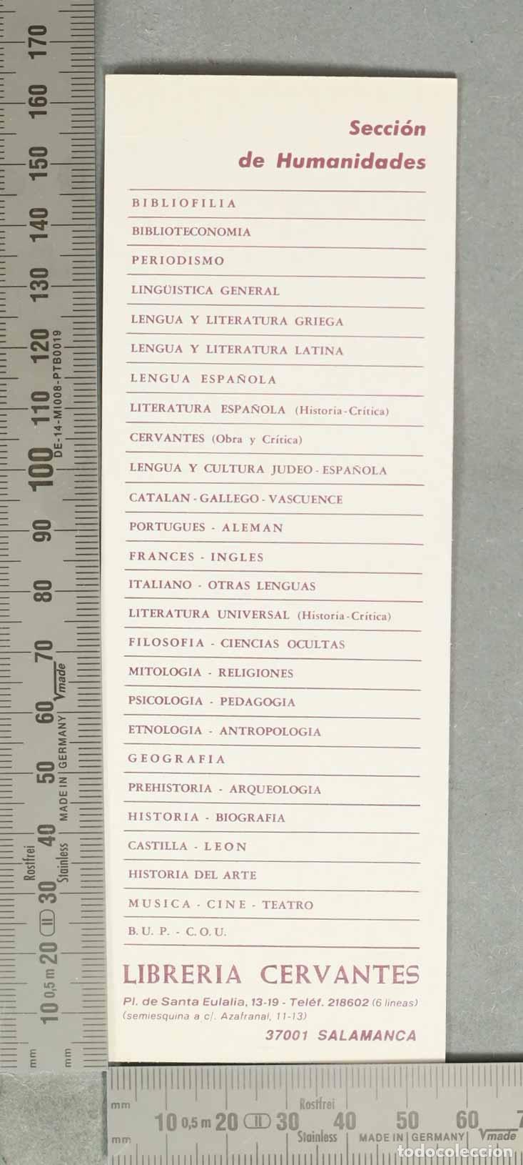 Coleccionismo Marcap&aacute;ginas: MARCAPAGINAS. Secci&oacute;n de Humanidades - Librer&iacute;a Cervantes Salamanca