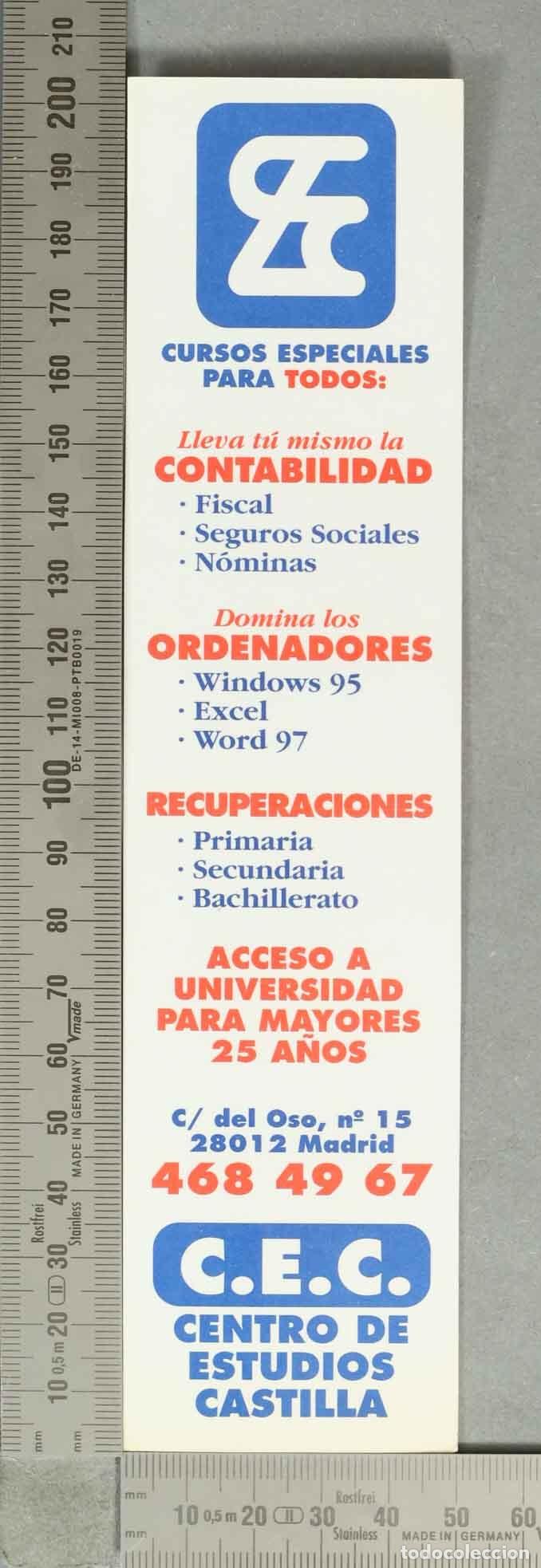 Coleccionismo marcap&aacute;ginas: MARCAPAGINAS. Marcap&aacute;ginas C.E.C. Centro de Estudios Castilla - Madrid - Foto 1