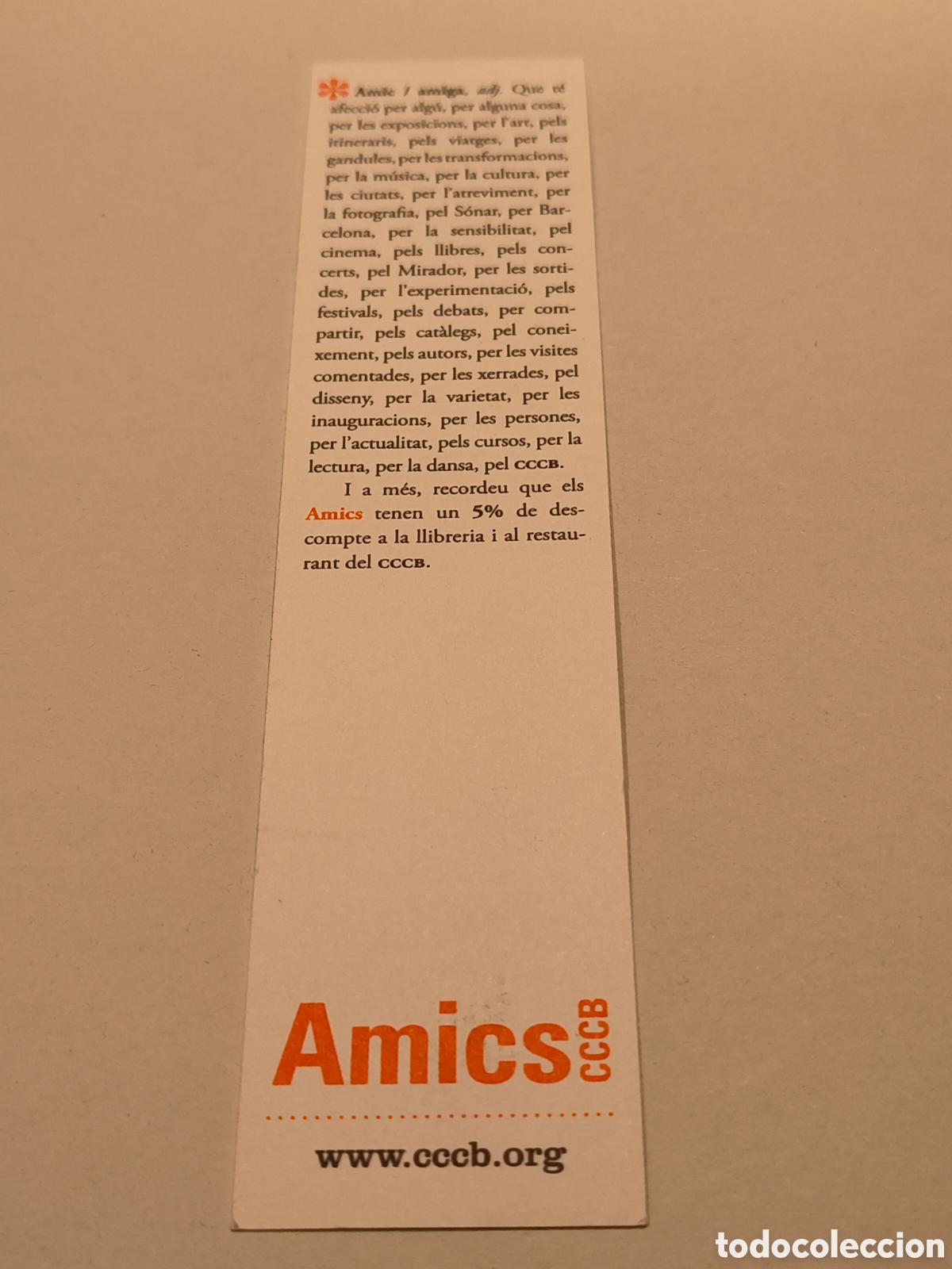 Coleccionismo marcap&aacute;ginas: MARCAPAGINA AMICS-CCCB - Foto 2