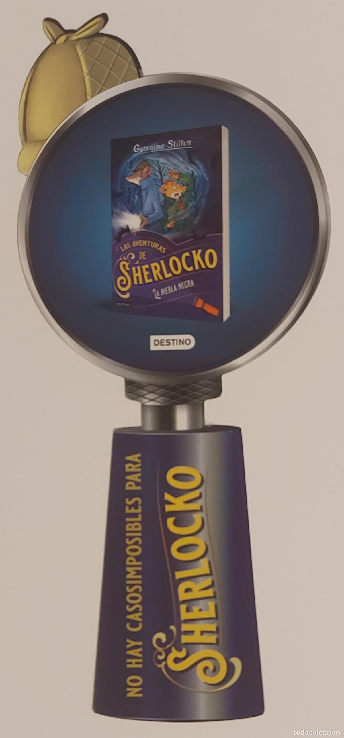 Coleccionismo Marcap&aacute;ginas: MARCAPAGINAS - DESTINO - GERONIMO STILTON - LAS AVENTURAS DE SHERLOCKO - LA NIEBLA NEGRA.TROQUELADO