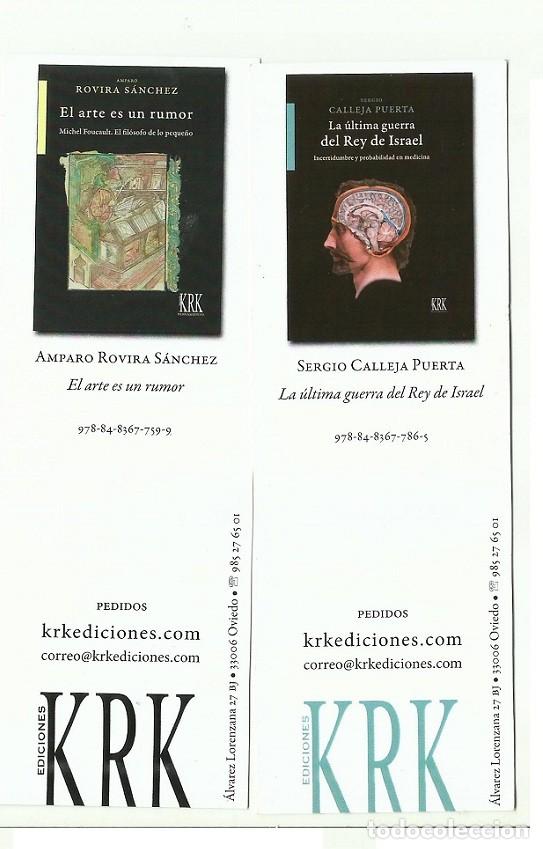 Coleccionismo marcap&aacute;ginas: marcap&aacute;ginas arte rumor guerra, editorial KRK