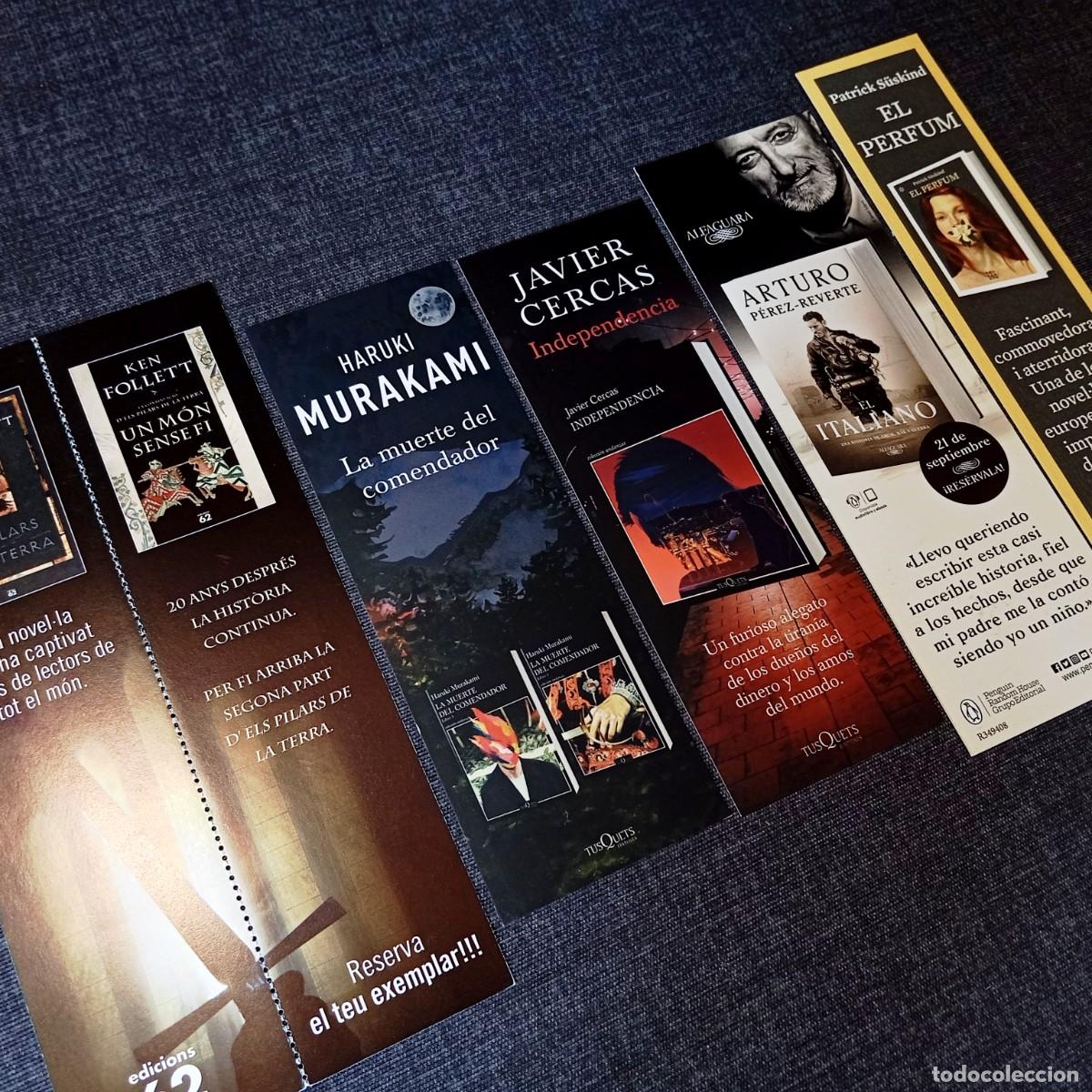 Coleccionismo marcap&aacute;ginas: ⚜️ &Ntilde;09X11B. Lote 5 Marcap&aacute;ginas Bestsellers: Ken Follett, Murakami, P&eacute;rez-Reverte, Cercas y S&uuml;skind