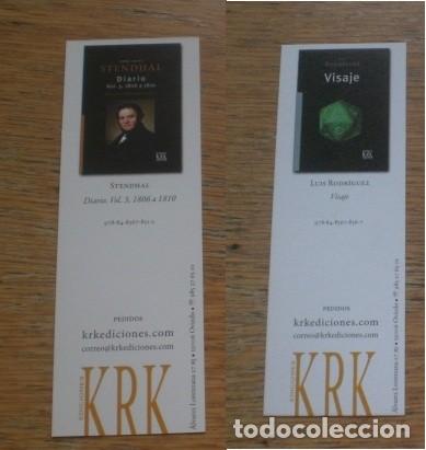 Coleccionismo marcap&aacute;ginas: marcap&aacute;ginas Stendhal y Luis Rodr&iacute;guez, KRK ediciones - Foto 1