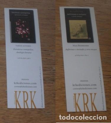 Coleccionismo marcap&aacute;ginas: marcap&aacute;ginas Beerbohm y varios, KRK ediciones
