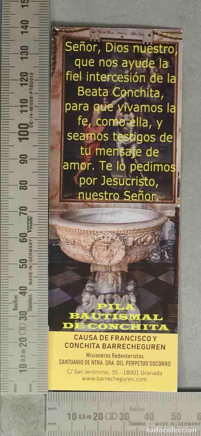 Coleccionismo marcap&aacute;ginas: MARCAPAGINAS. Pila bautismal de Conchita - Causa de Francisco y Conchita Barrecheguren - Granada
