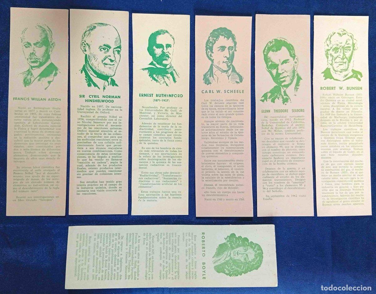 Coleccionismo marcap&aacute;ginas: PUNTO DE LIBRO / MARCAP&Aacute;G&Iacute;NAS 13 PERSONAJES CIENT&Iacute;FICOS. QU&Iacute;MICOS, F&Iacute;SICOS..., 1960'S.