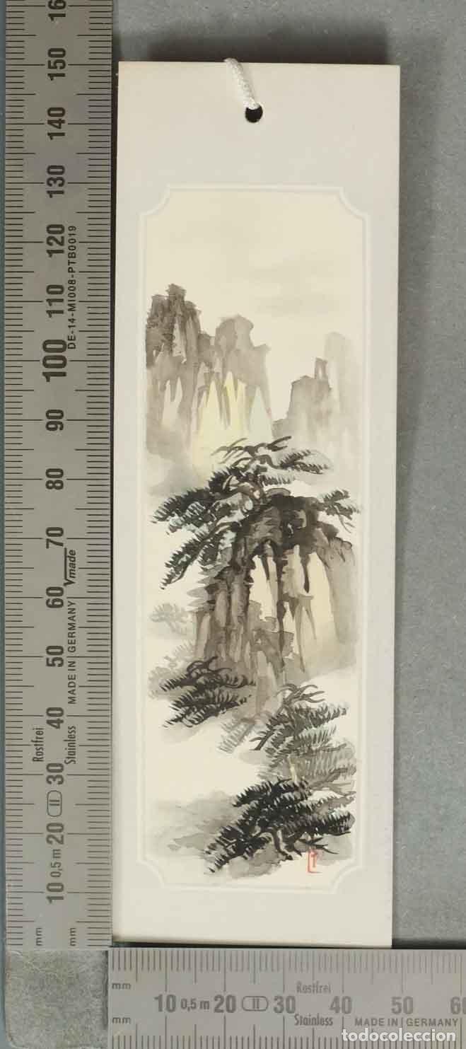Coleccionismo marcap&aacute;ginas: MARCAPAGINAS. Pintura tradicional china - Paisaje de monta&ntilde;a - Tinta sobre papel PINTADO A MANO