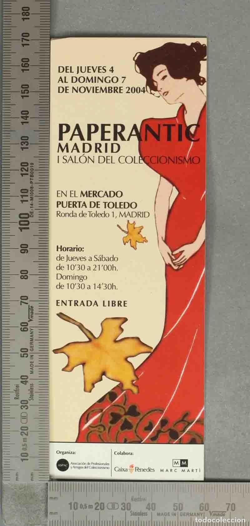 Coleccionismo marcap&aacute;ginas: MARCAPAGINAS. Folleto Paperantic Madrid I Sal&oacute;n del Coleccionismo Puerta de Toledo