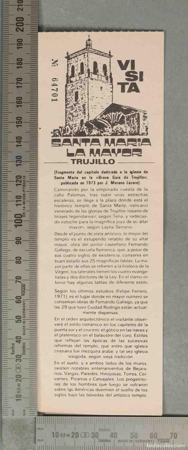 Coleccionismo marcap&aacute;ginas: MARCAPAGINAS. Visita Santa Mar&iacute;a la Mayor Trujillo