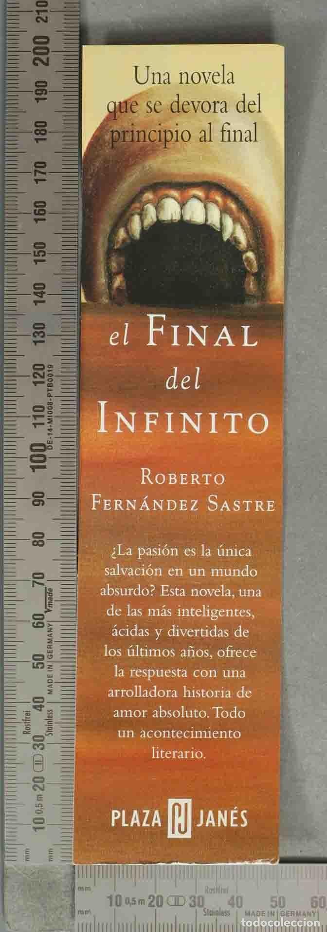 Coleccionismo marcap&aacute;ginas: MARCAPAGINAS. El final del infinito - Roberto Fern&aacute;ndez Sastre - Plaza and Jan&eacute;s