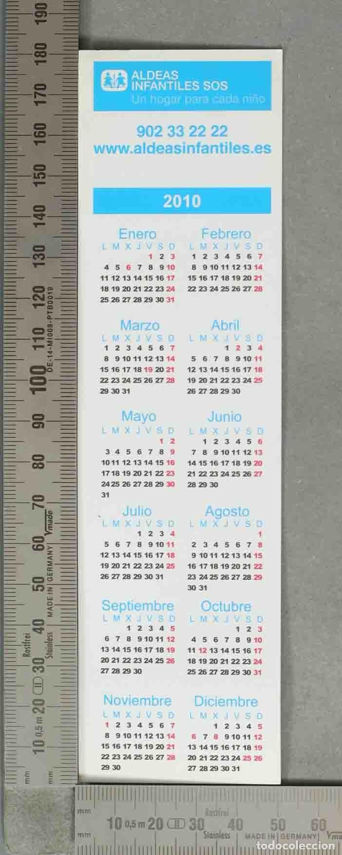 Coleccionismo marcap&aacute;ginas: MARCAPAGINAS. Calendario de bolsillo - Aldeas Infantiles SOS