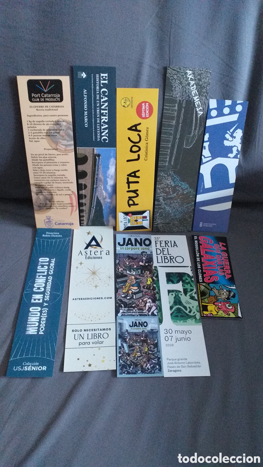 Coleccionismo marcap&aacute;ginas: Lote de 10 marcap&aacute;ginas, punto de libro. Diferentes. El Canfranc, la guerra que dan las Galaxias...