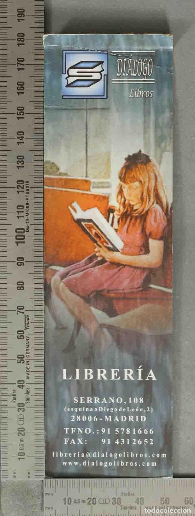 Coleccionismo marcap&aacute;ginas: MARCAPAGINAS. Librer&iacute;a Di&aacute;logo - Serrano 108 Madrid - Ni&ntilde;a leyendo un libro