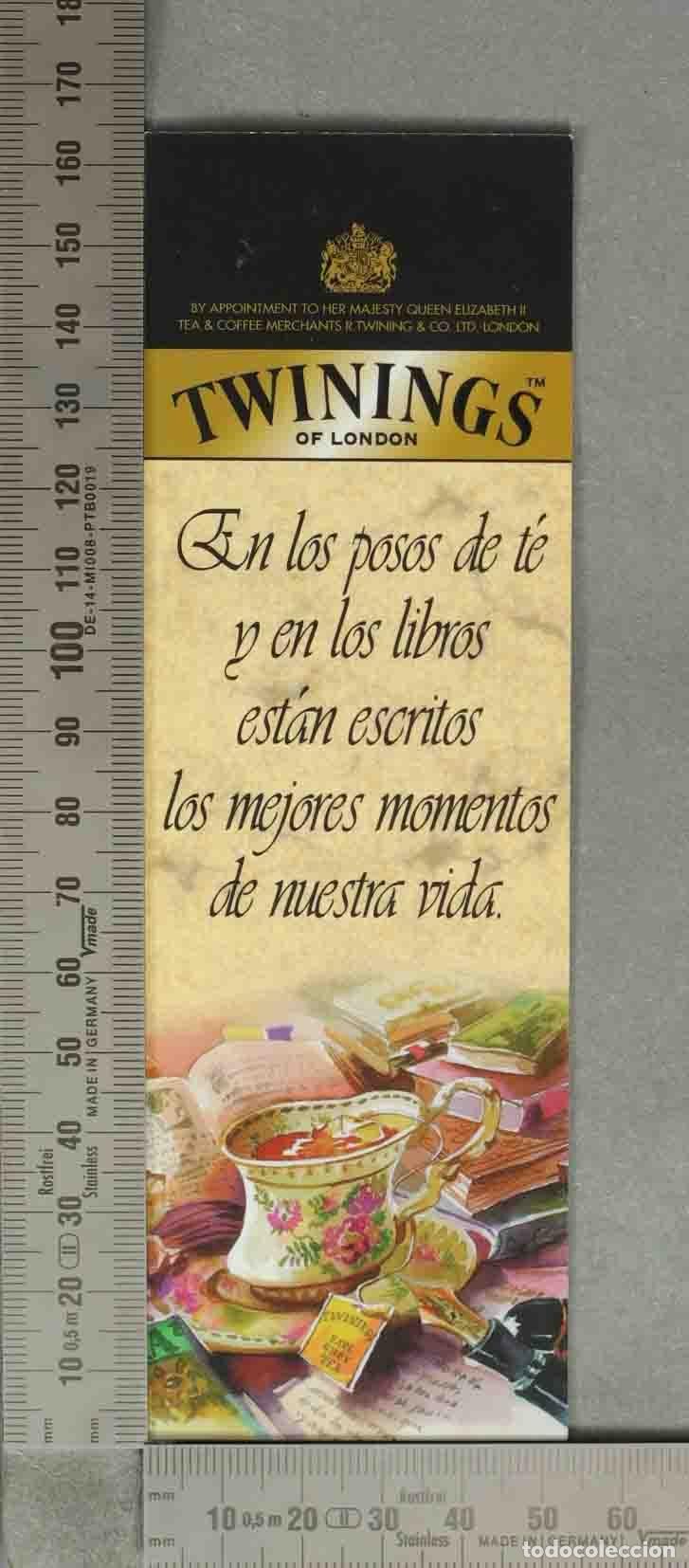 Coleccionismo marcap&aacute;ginas: MARCAPAGINAS. Twinings of London - En los posos de t&eacute; y en los libros est&aacute;n escritos los mejores mo