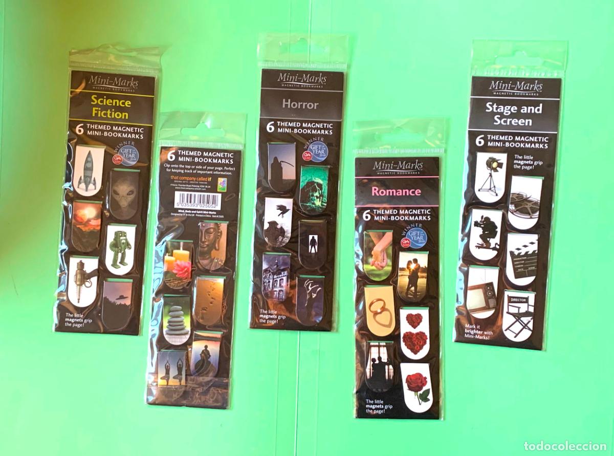 Coleccionismo marcap&aacute;ginas: Marcap&aacute;ginas magn&eacute;ticos 30 (Mini-Marks) 5 bolsas precintadas. Nuevos. Originales.