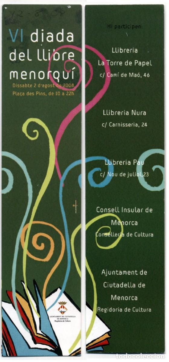 Coleccionismo marcap&aacute;ginas: MARCAP&Aacute;GINA VI DIADA DEL LLIBRE MENORQU&Iacute; 2008