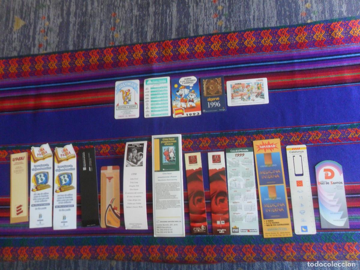 Sammeln von Lesezeichen: LOTE 14 MARCAP&Aacute;GINAS DE CATALUNYA A&Ntilde;OS 90. REGALO 6 CALENDARIOS BOLSILLO EN BUEN ESTADO.