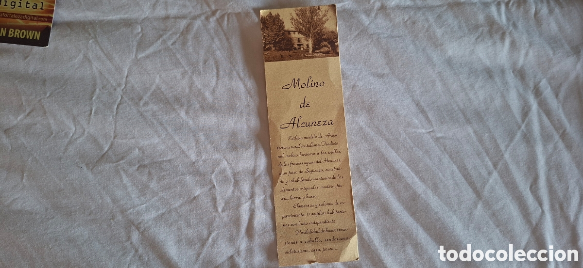 Coleccionismo marcap&aacute;ginas: Marcapaginas Hotel MOLINO DE ALCUNEZA