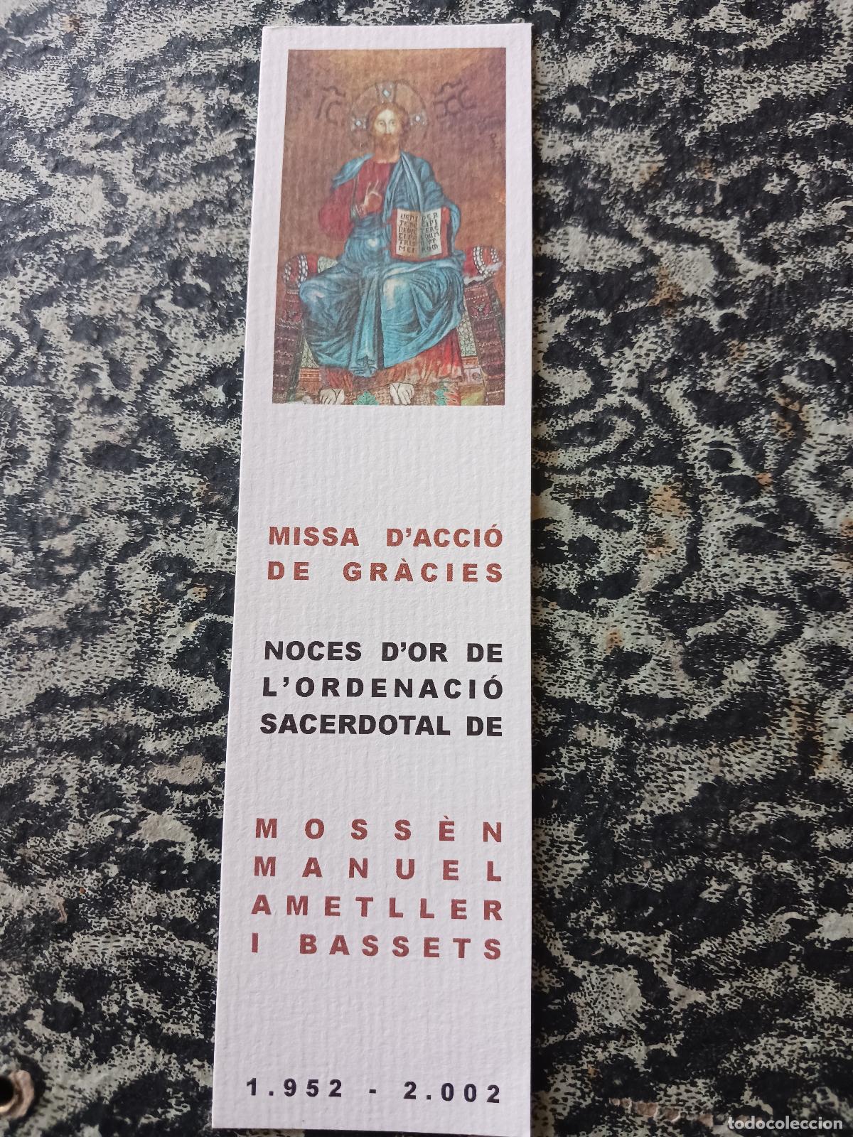 Coleccionismo marcap&aacute;ginas: parroquia de sant joan, matadepera, noces d`or de ordenacio sacerdotal, 1952 - 2002
