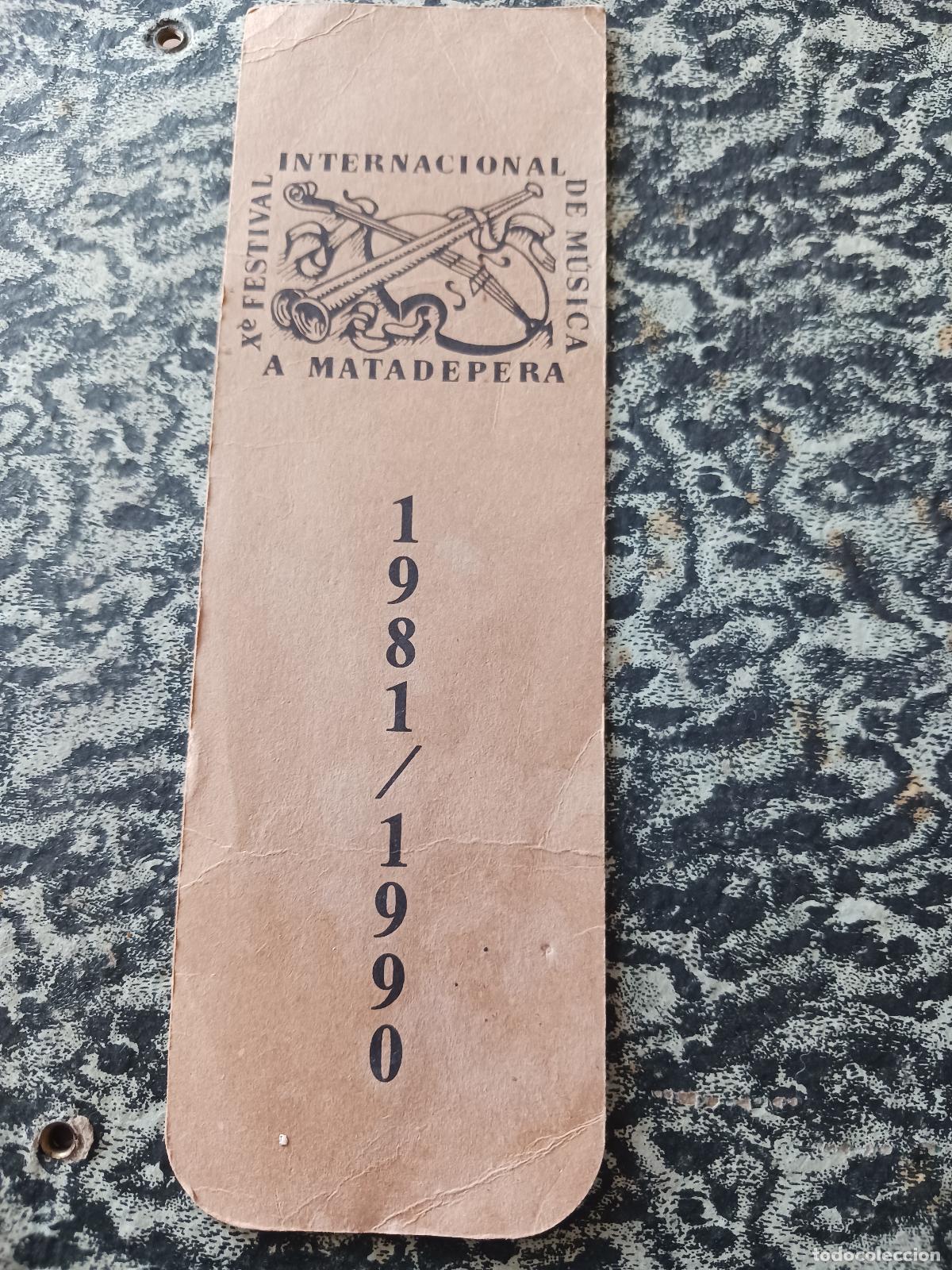 Coleccionismo marcap&aacute;ginas: X festival internacional de musica a matadepera, 1990