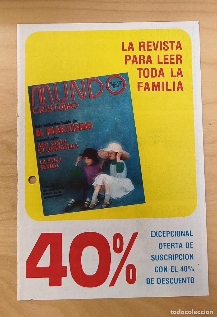 Coleccionismo marcap&aacute;ginas: Peque&ntilde;o cartel publicidad La Revista para leer toda la familia - Mundo Cristiano