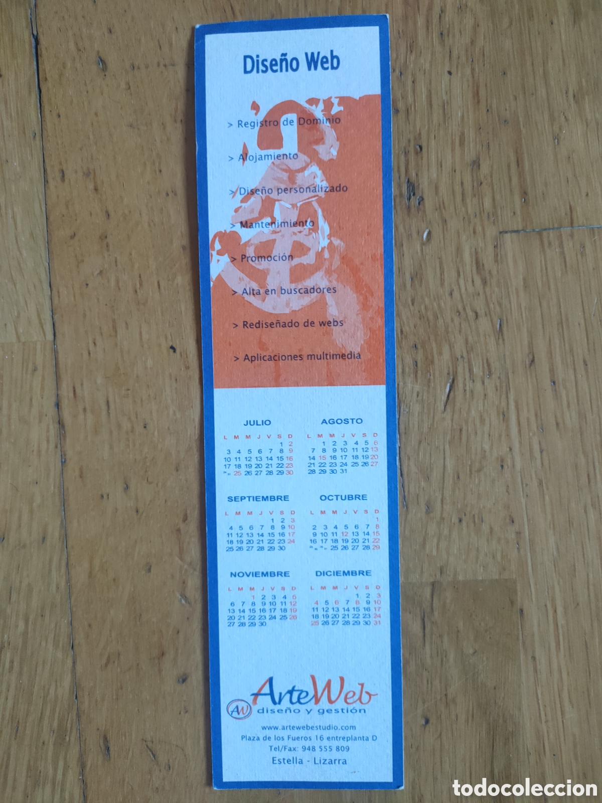 Coleccionismo marcap&aacute;ginas: Marcap&aacute;ginas calendario 2006 ArteWeb Estella (Navarra)