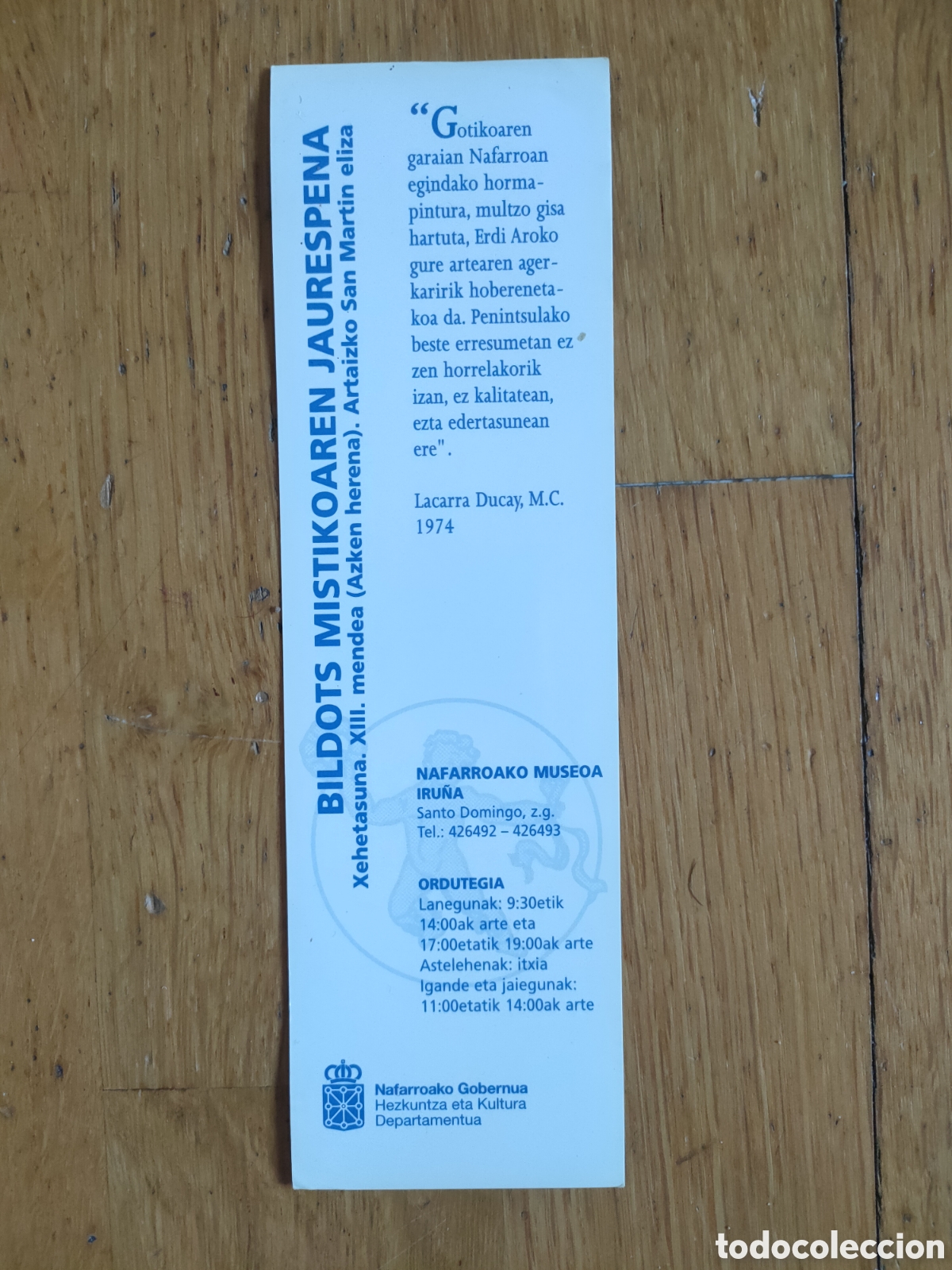 Coleccionismo marcap&aacute;ginas: Marcap&aacute;ginas Museo de Navarra en Euskera - Foto 2