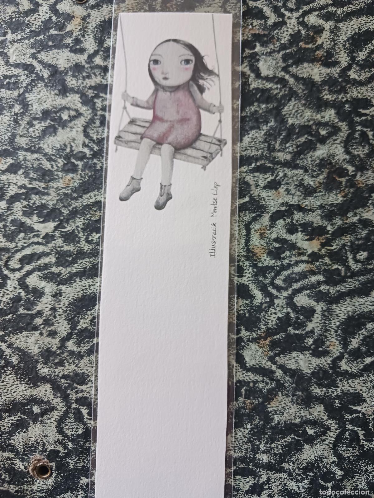 Coleccionismo marcap&aacute;ginas: ni&ntilde;a en columpio, ilustra montse llop