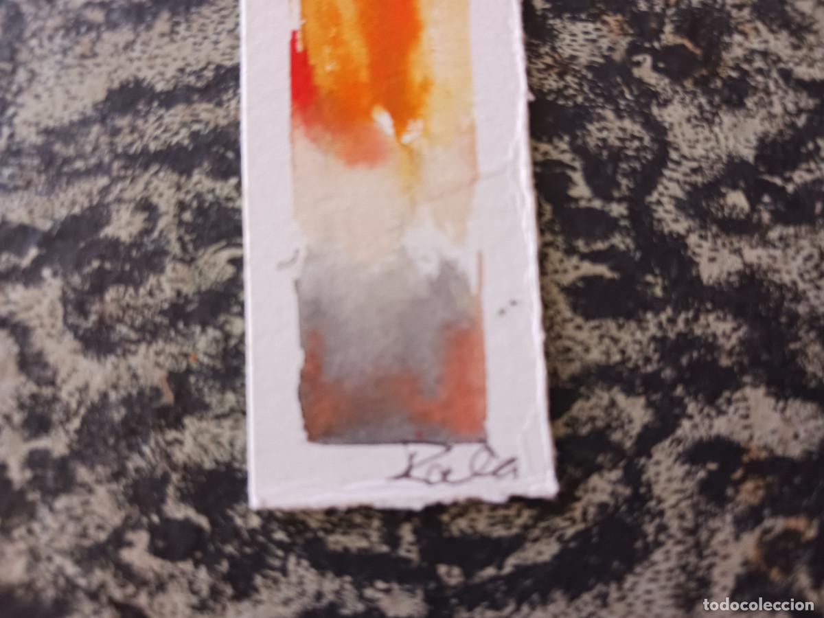 Coleccionismo marcap&aacute;ginas: acuarela, firmada pal&agrave; - Foto 2