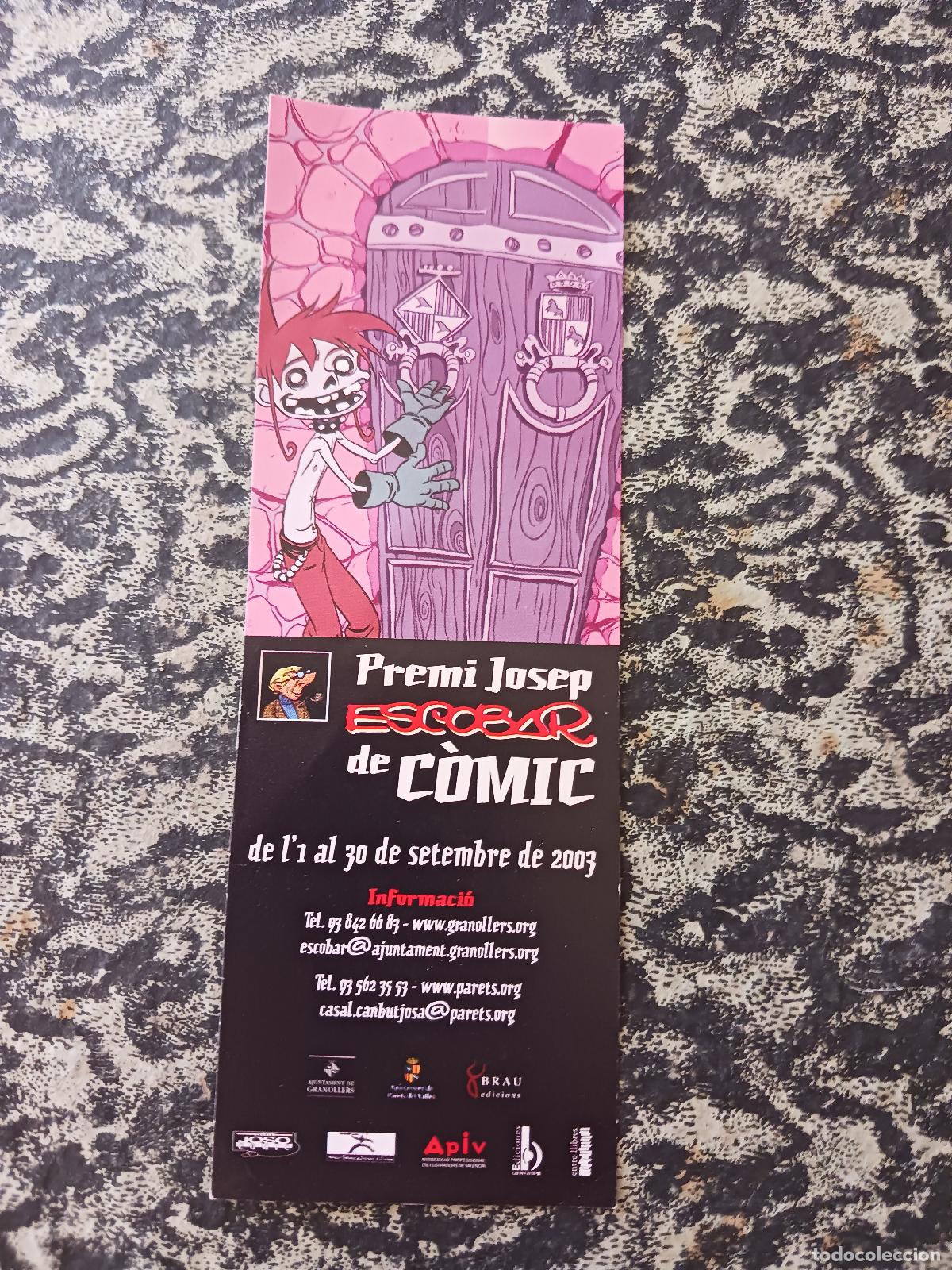 Coleccionismo marcap&aacute;ginas: premi josep escobar de comic, 2003