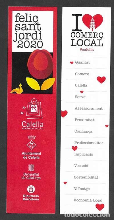 Coleccionismo marcap&aacute;ginas: Marcapaginas. Punt de Llibre. Calella Centre Comercial. Feli&ccedil; Sant Jordi 2020