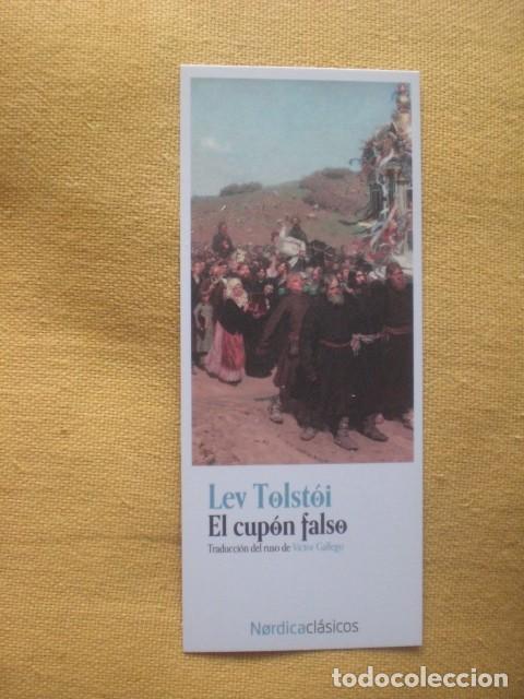 Coleccionismo marcap&aacute;ginas: marcapaginas cup&oacute;n falso Tolstoi, editorial N&oacute;rdica