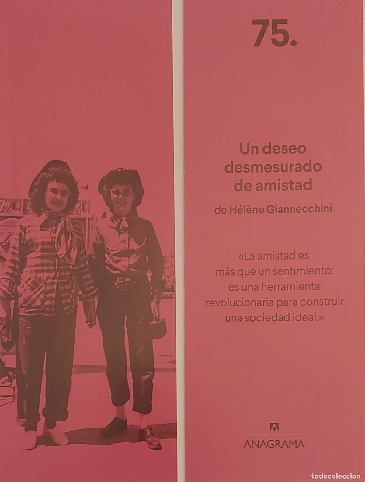 Coleccionismo marcap&aacute;ginas: MARCAP&Aacute;GINAS - ANAGRAMA - UN DESEO DESMESURADO DE AMISTAD - HELENE GIANNECCHINI - N&ordm; 75