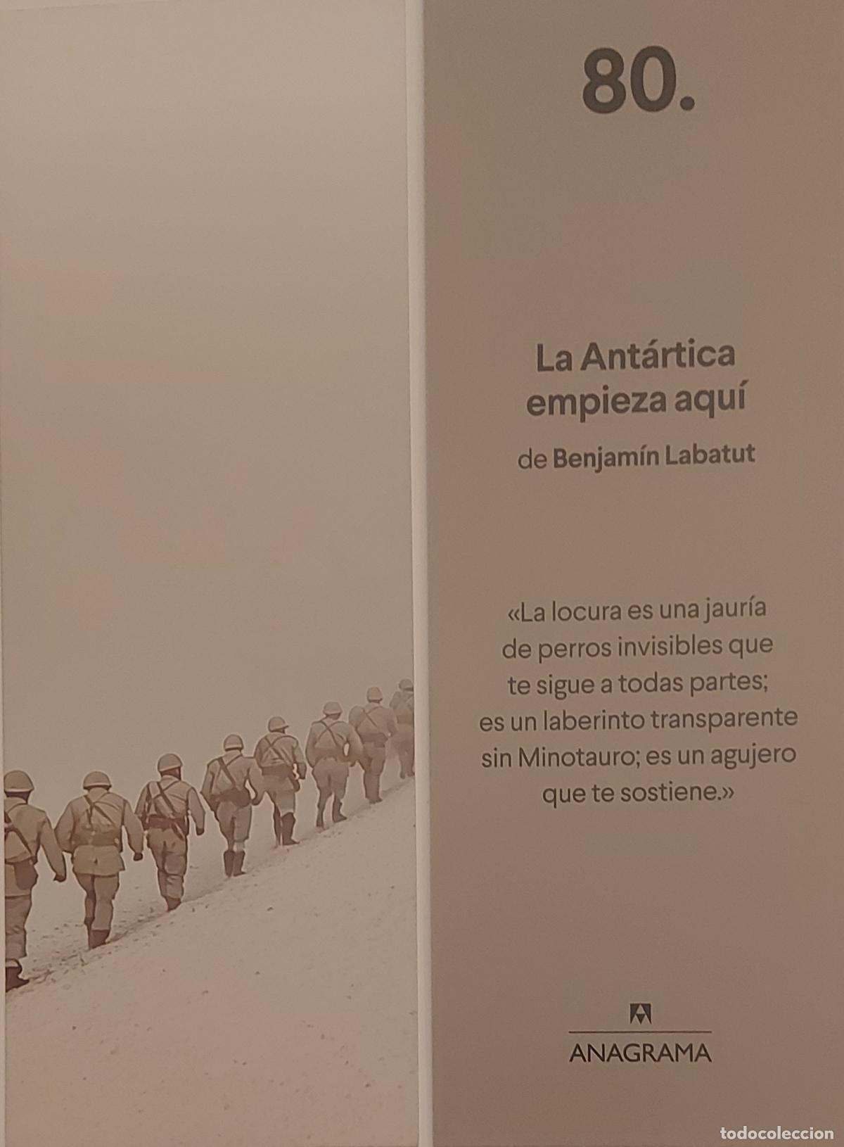 Coleccionismo marcap&aacute;ginas: MARCAPAGINAS - ANAGRAMA - LA ANTARTICA EMPIEZA AQUI - BENJAMIN LABATUT - N&ordm; 80