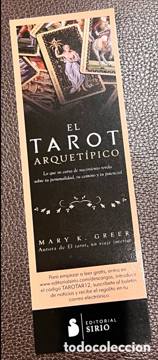 Coleccionismo marcap&aacute;ginas: Marcapaginas. El Tarot Arquet&iacute;pico. Editorial Sirio.