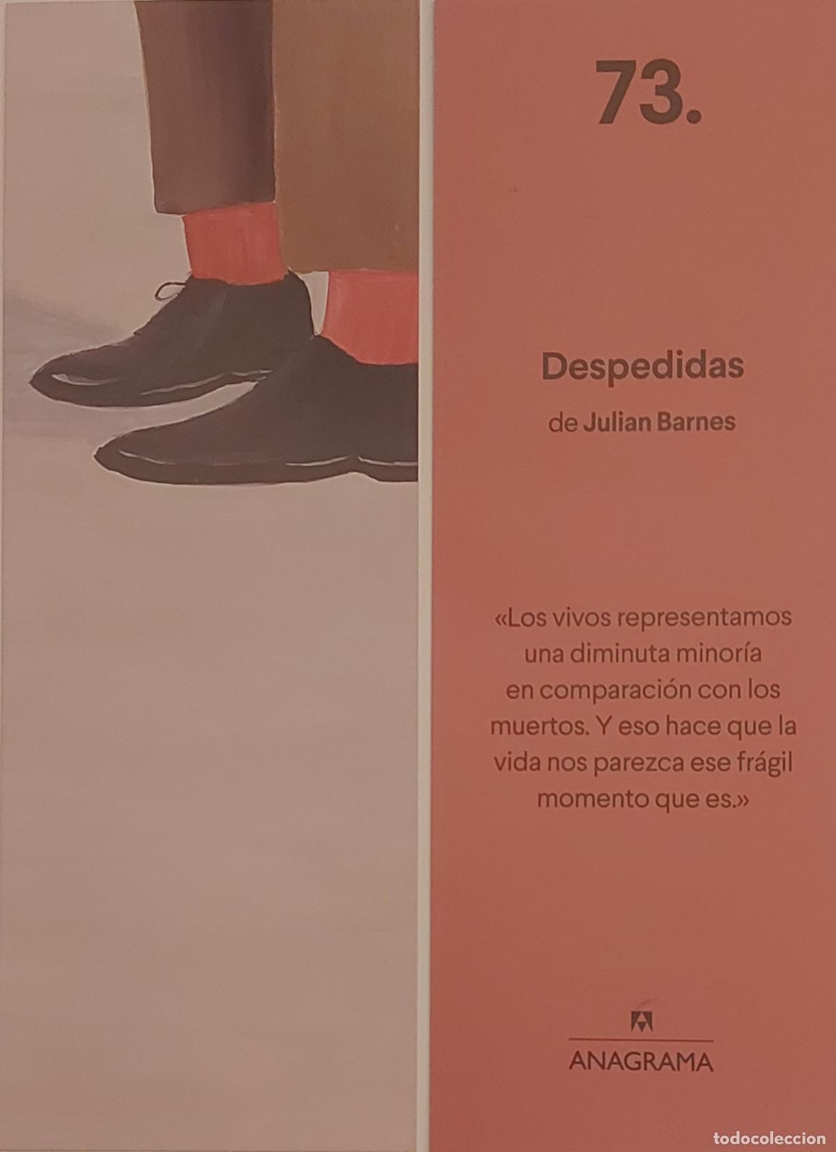 Coleccionismo marcap&aacute;ginas: MARCAPAGINAS - ANAGRAMA - DESPEDIDAS - JULIAN BARNES - N&ordm; 73
