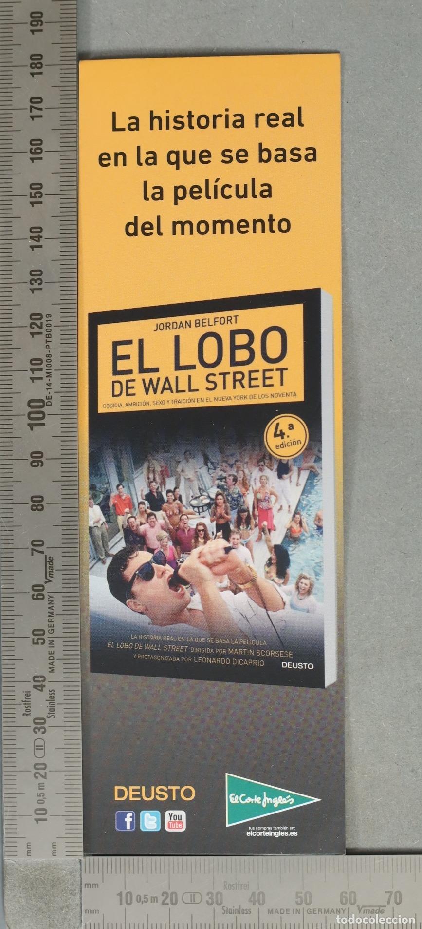 Coleccionismo marcap&aacute;ginas: MARCAPAGINAS. El lobo de Wall Street - Jordan Belfort - Editorial Deusto