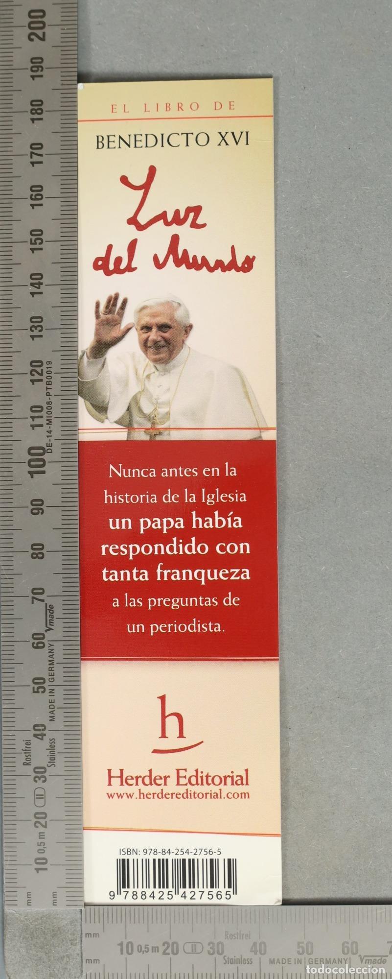 Coleccionismo marcap&aacute;ginas: MARCAPAGINAS. Luz del mundo - Benedicto XVI - Herder Editorial